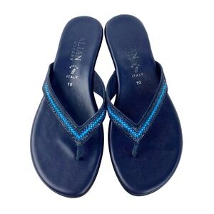 Italian Shoemakers Flip Flop Sandals Women's 10 Shoes Blue Slides Flats Slip On